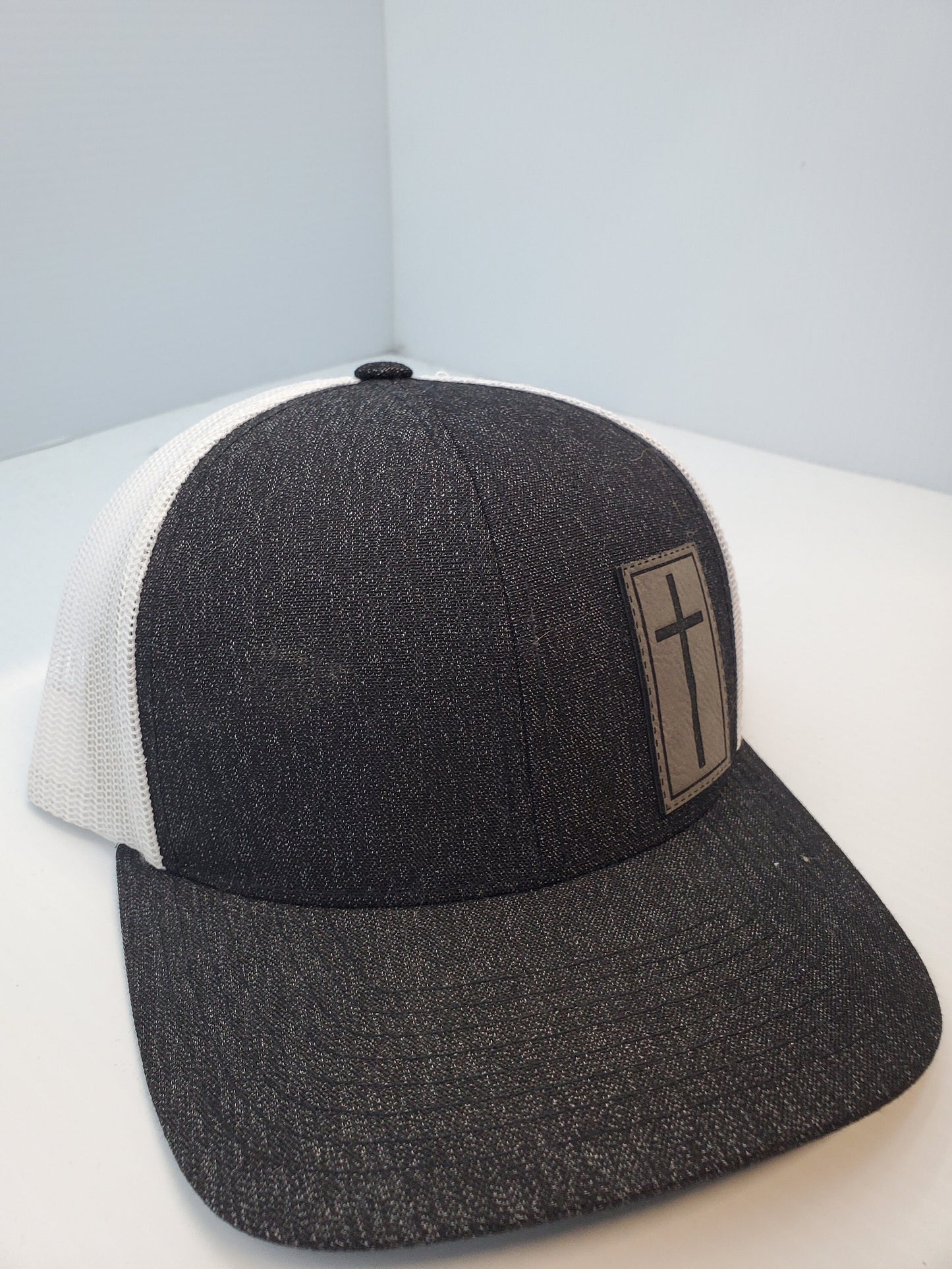 Leather Cross Patch Snapback Hat, Cross Patch, Leather Patch Hat, Custom Hat, Religious hat, Wwjd, God is Good,Custom Hat, religious apparel