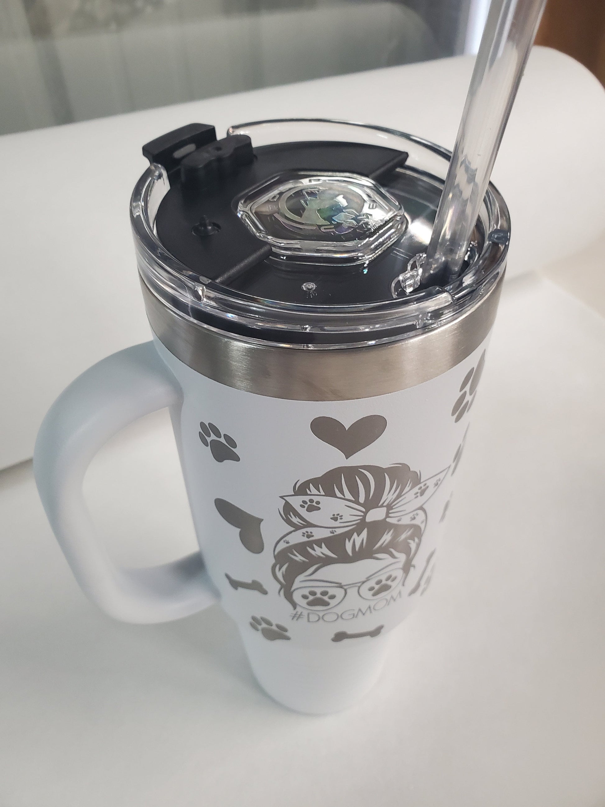 40 oz Handle tumbler, All I Need Is Coffee and my Dog, dog mom, 40 oz Cup, Laser Engraved custom, Valentines gift, mother day gift, coffee