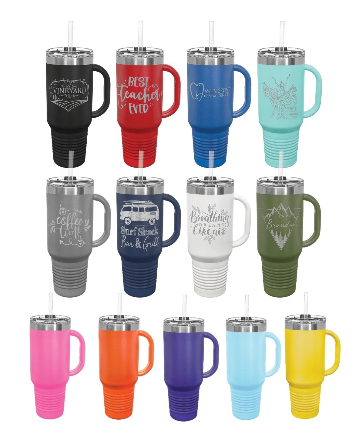 40 oz Handle tumbler, All I Need Is Coffee and my Dog, dog mom, 40 oz Cup, Laser Engraved custom, Valentines gift, mother day gift, coffee