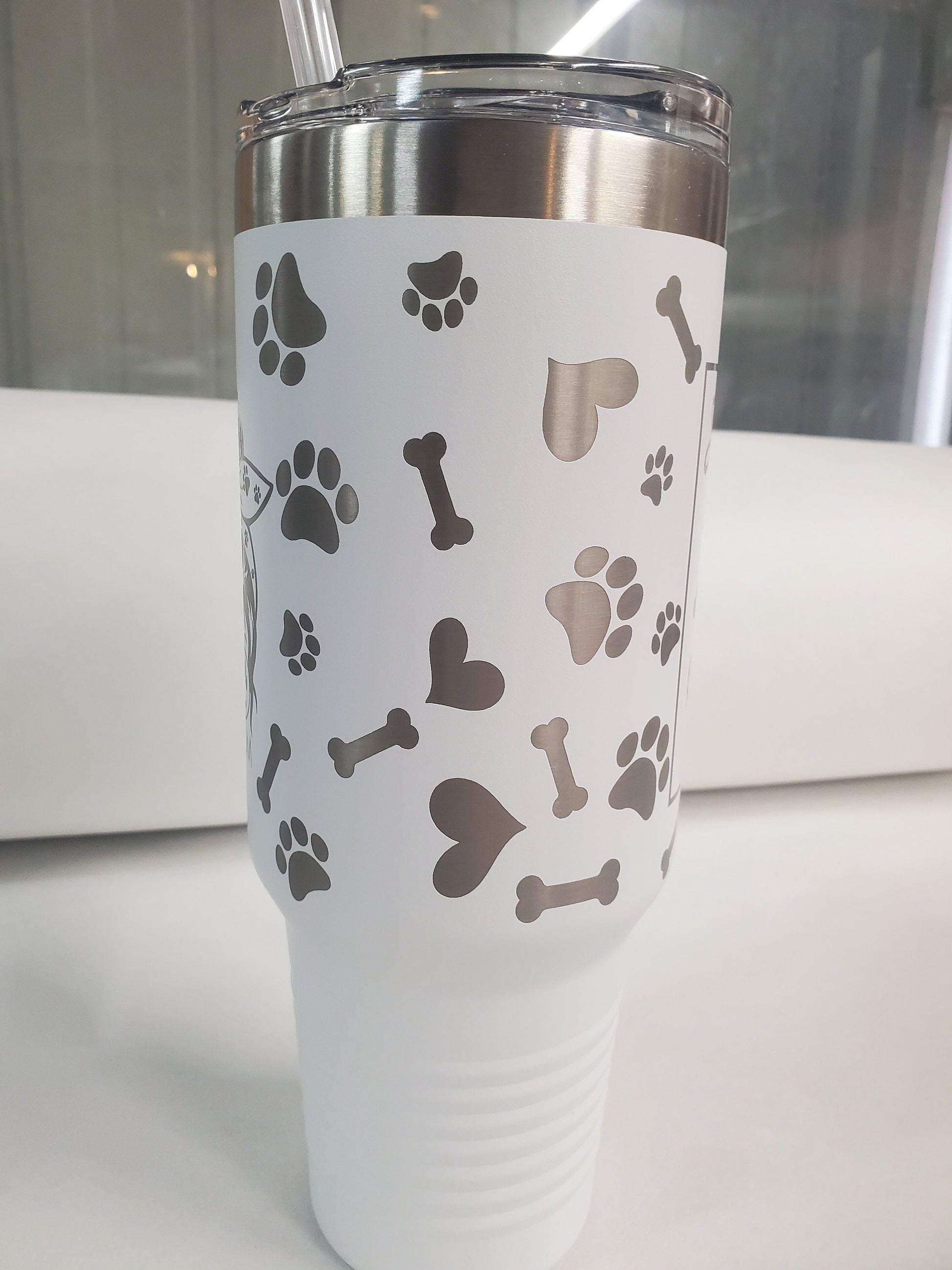 40 oz Handle tumbler, All I Need Is Coffee and my Dog, dog mom, 40 oz Cup, Laser Engraved custom, Valentines gift, mother day gift, coffee