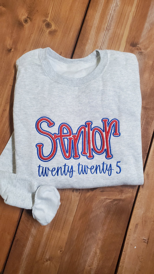 Senior 2025 Embroidered Puff Sweatshirt
