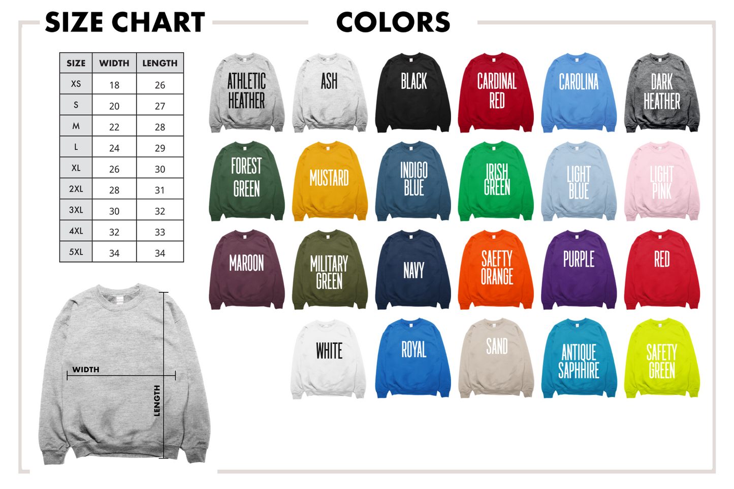 Personalized Sports Number Embroidered Crewneck Team or Player Name Sweatshirt Appliqué *