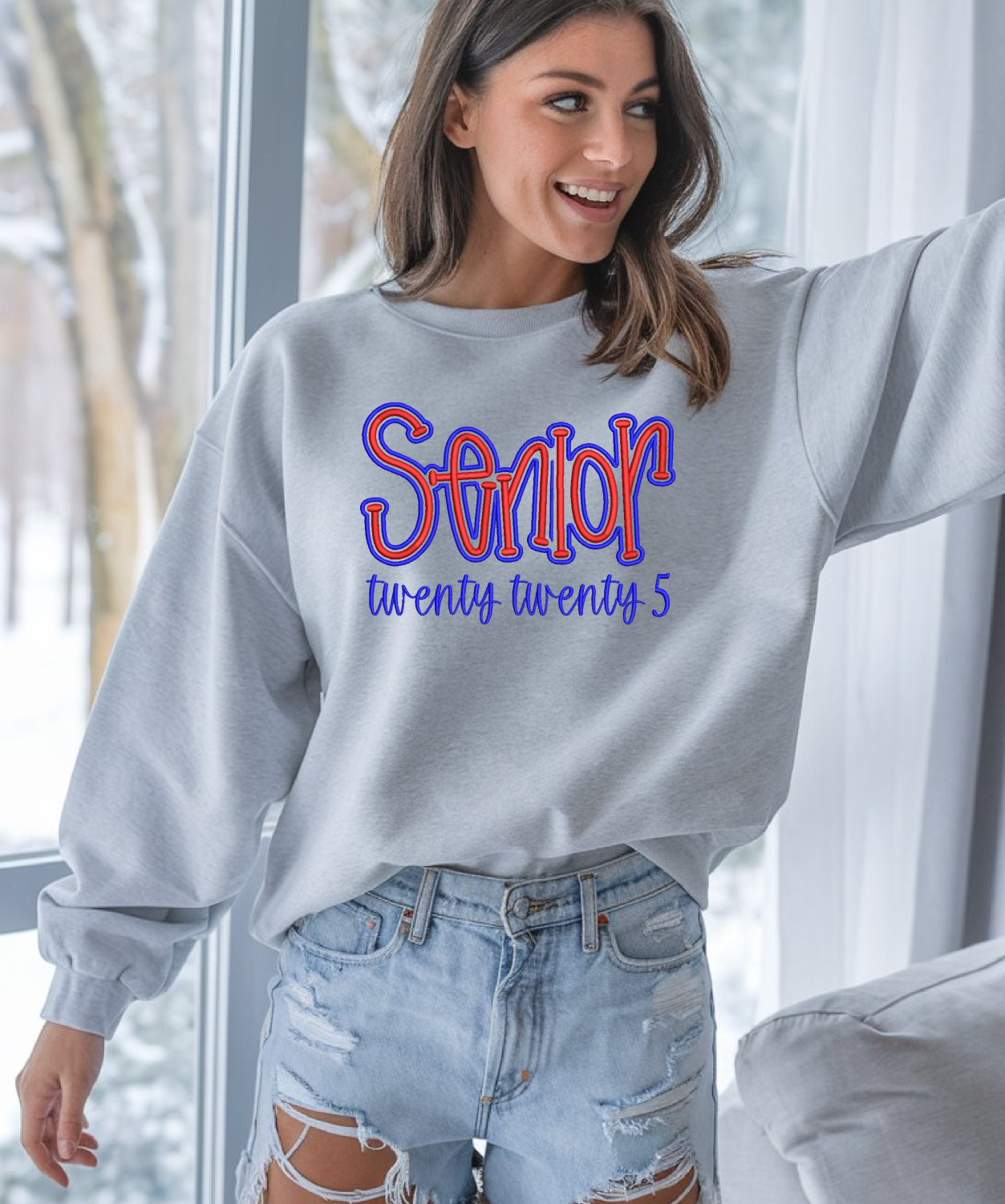 Senior 2025 Embroidered Puff Sweatshirt