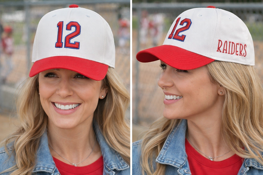 Game Day Hat, Custom Ball Cap, Puff Embroidered Baseball Cap, Mom Baseball Cap, Custom Team Hat, Model