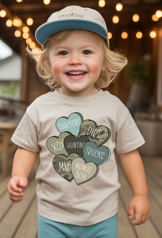 Valentine Camo Heart Boys Shirt - IroquoisPrint