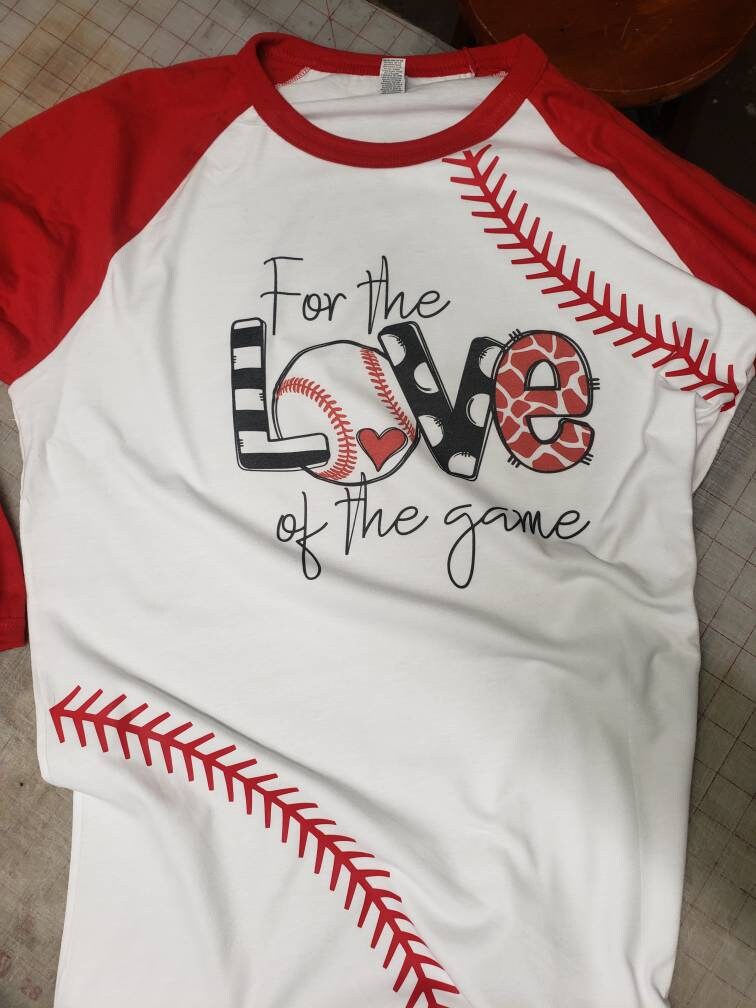 Baseball Game Day T Shirt - For the Love of the Game Baseball Game Tee - Raglan 3/4 Length Sleeve T-Shirt - Baseball Tee-Baseball Laces