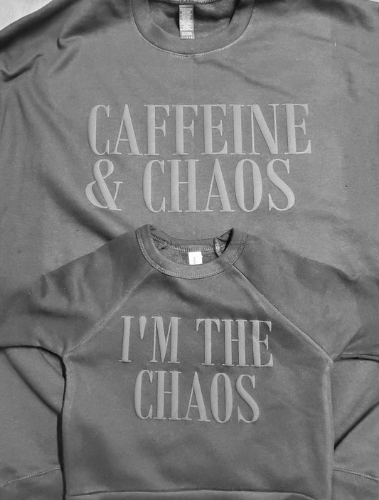 Caffeine and Chaos Mom Child, Mom Life, mama tshirt, era, mom sweatshirt, Crewneck, mama era, I am the Chaos, kids shirt, Funny,Mothers gift,Trending mom shirt, Etsy Pick, New Mom, Baby Shower gift, Mothers Day Gift, New Parent Gift, Kids and Chaos