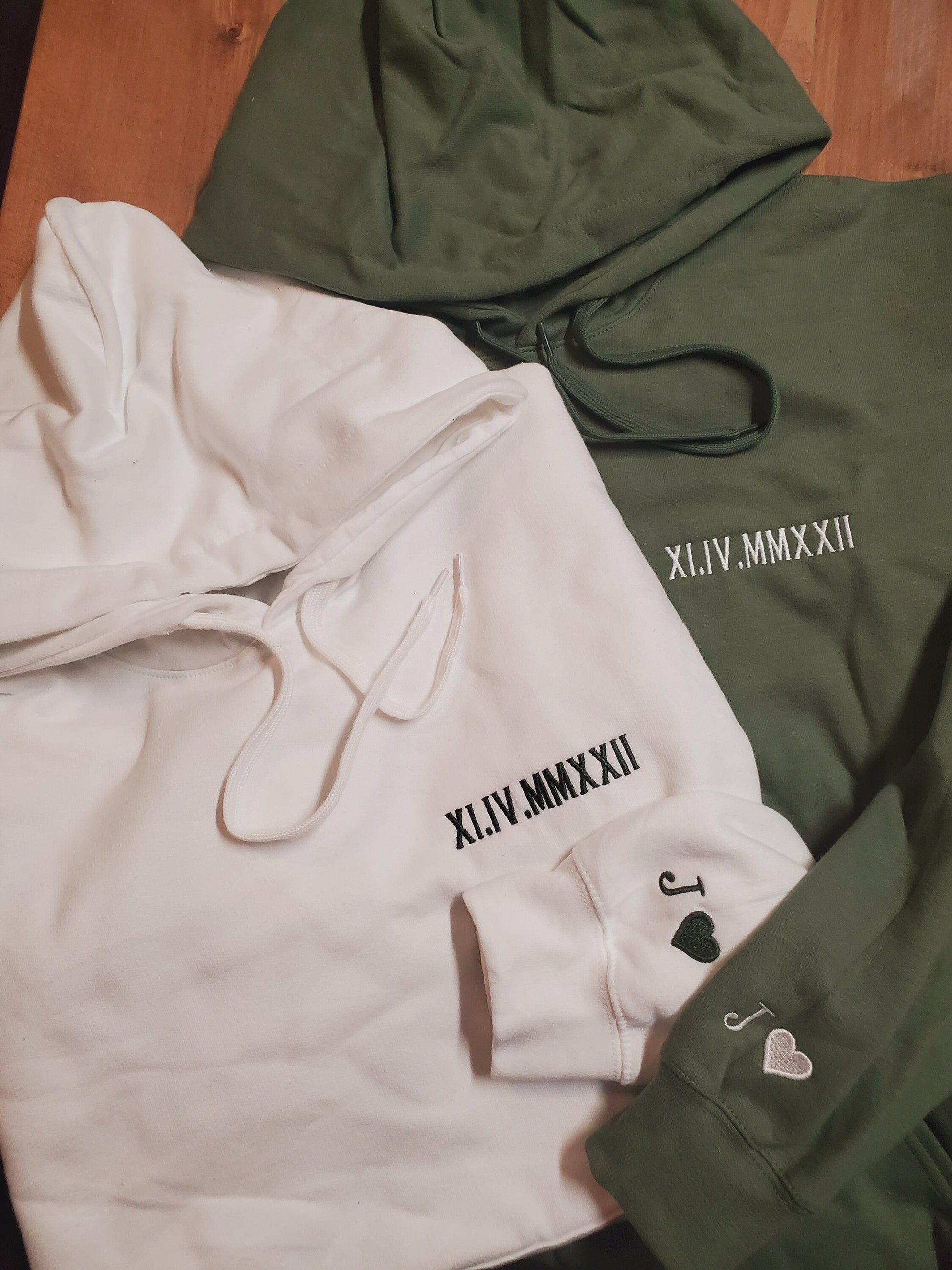 Matching Couples Hoodies Anniversary Gift Wedding Gift Valentines Day Gift Personalized Hoodies His and Hers Gifts Custom Hoodies Embroidered Hoodies Couple Apparel Couples Hoodies  His Hers Gifts Romantic Gift Custom Embroidered Hoodies Date Hoodies