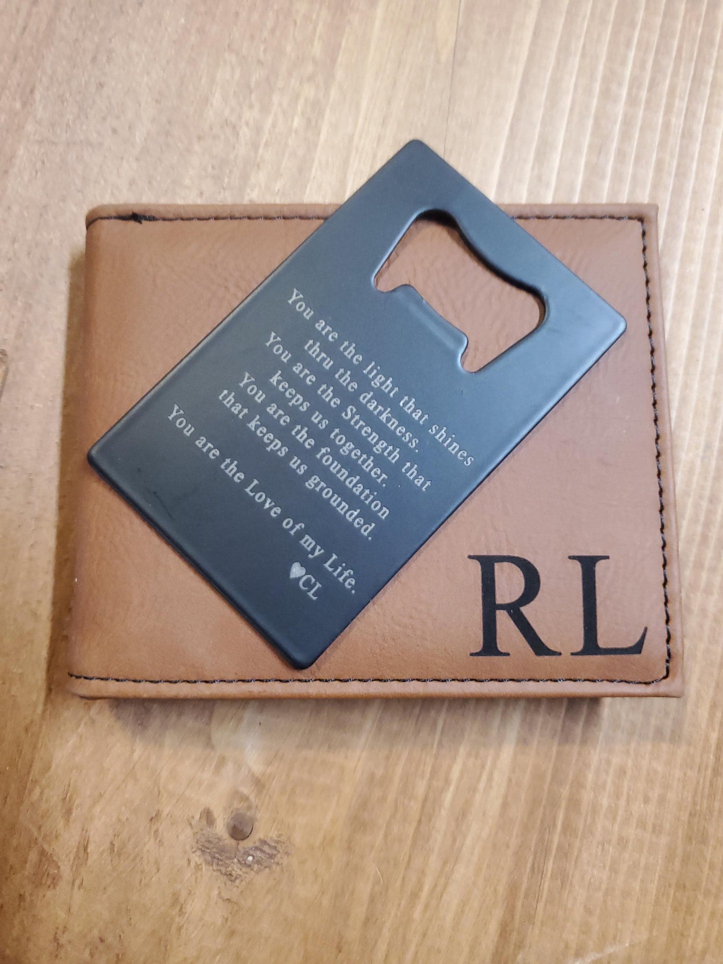 Personalized Valentine Day Gift for Men, Custom Leatherette Wallet, Vegan Engraved Leather, Boyfriend Gift,Dad Wallet,Valentine Gift For Him
