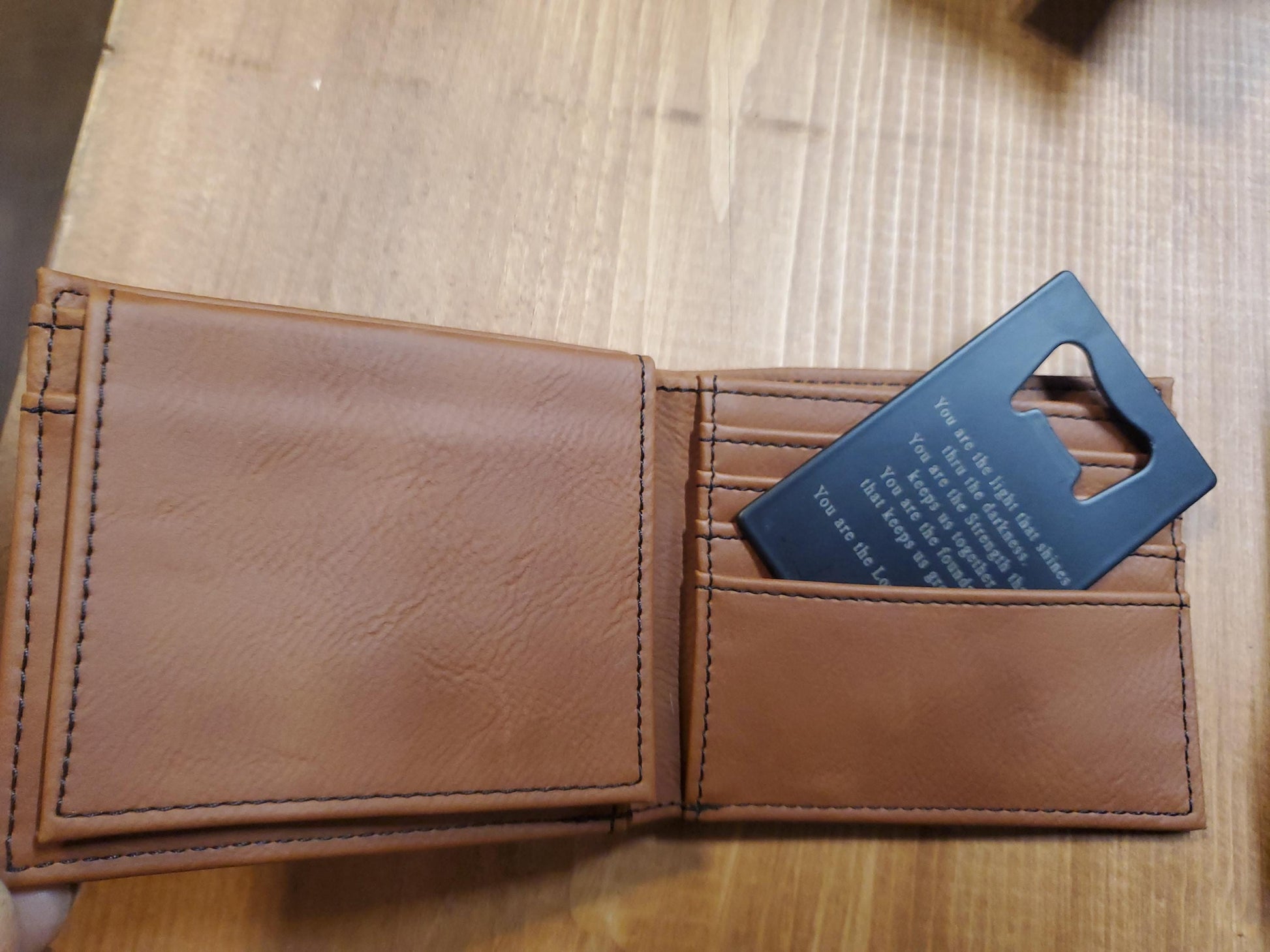 Personalized Valentine Day Gift for Men, Custom Leatherette Wallet, Vegan Engraved Leather, Boyfriend Gift,Dad Wallet,Valentine Gift For Him