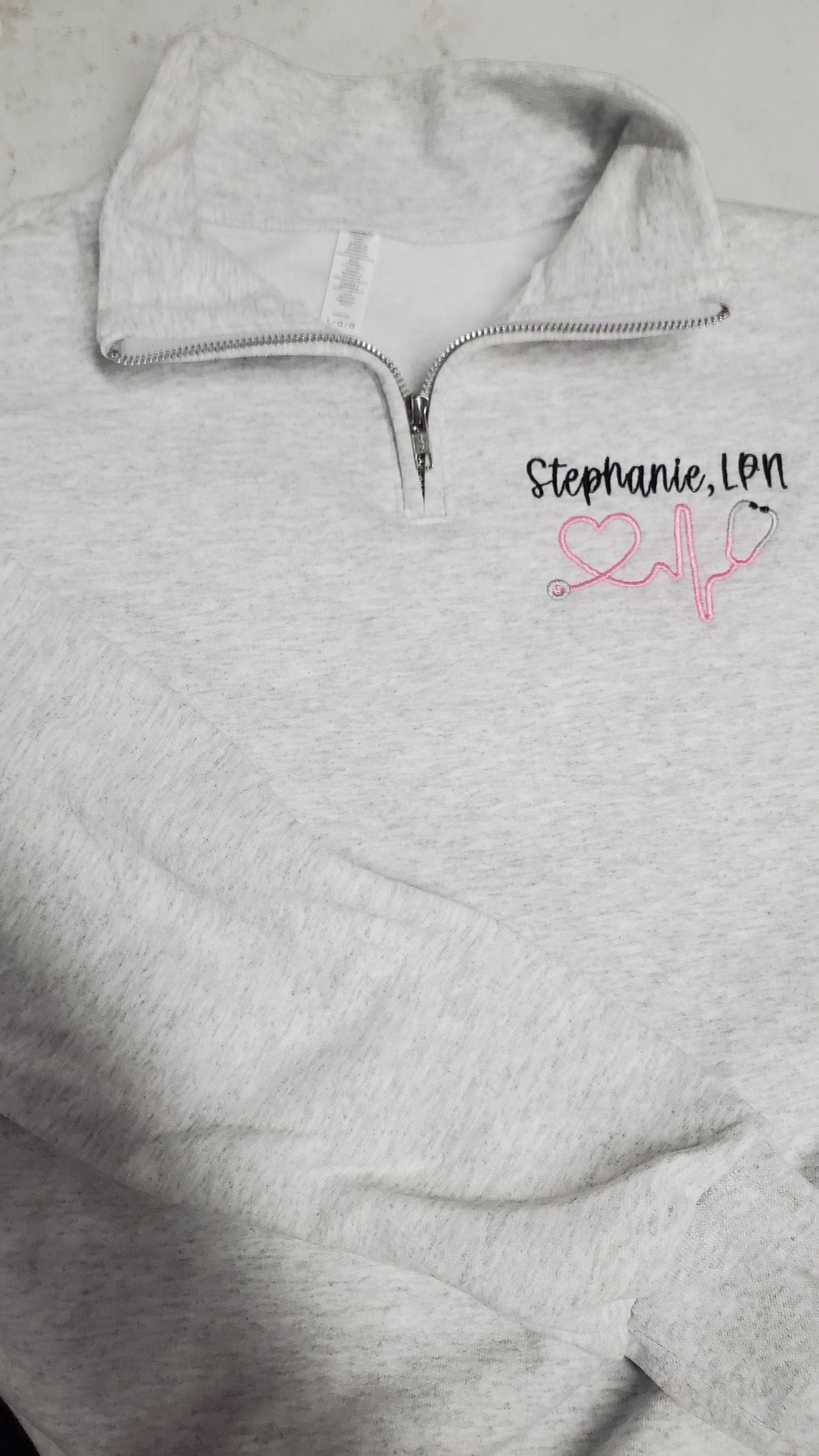 Monogram Nurse Full Zip Sweatshirt, Nurse Jacket, Gift for Nurses, Graduation Gifts for Nurses, Heartbeat Nurse Sweatshirt, Quarter Zip