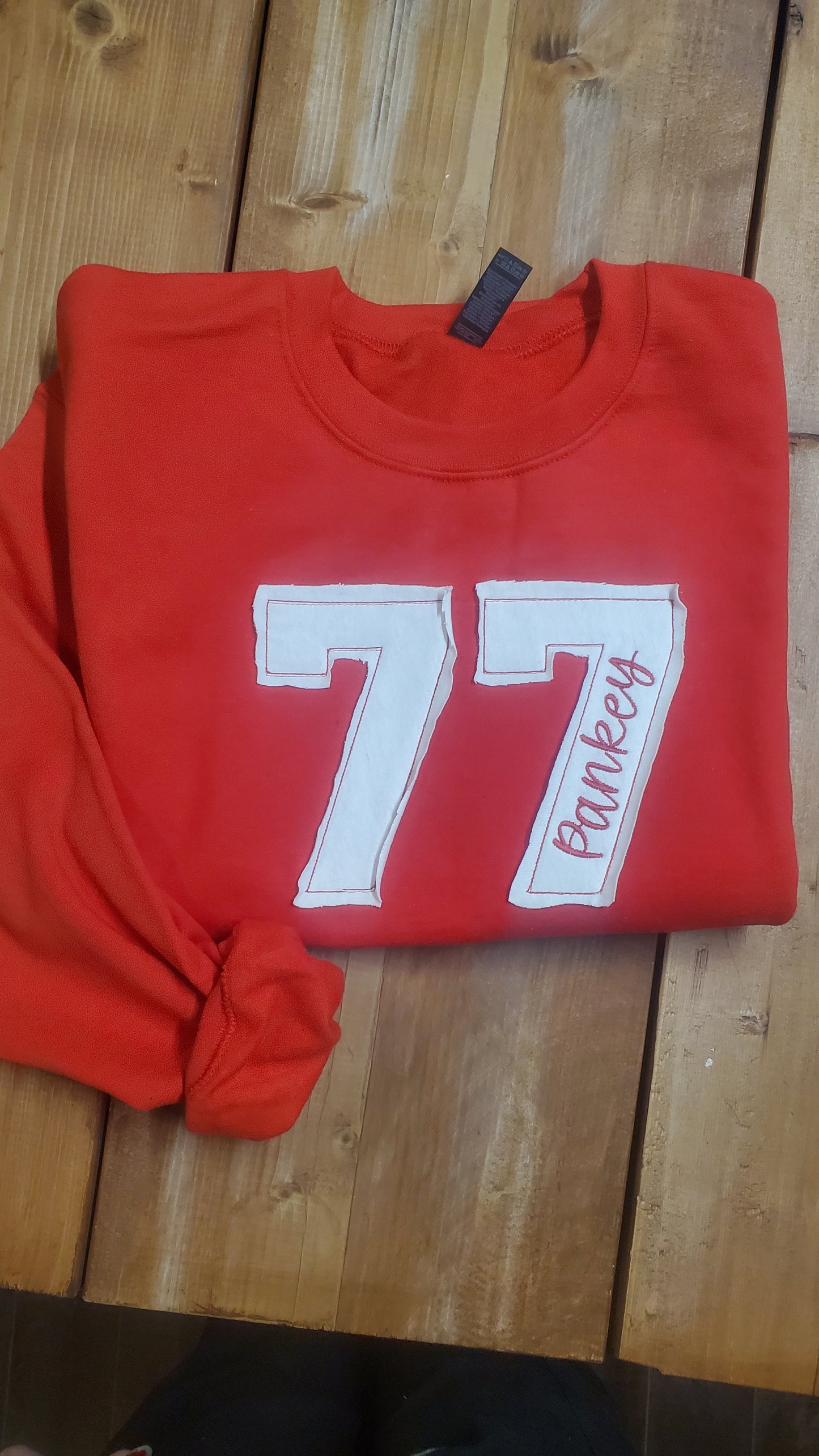 Personalized Sports Number Embroidered Crewneck Team or Player Name Sweatshirt Appliqué *