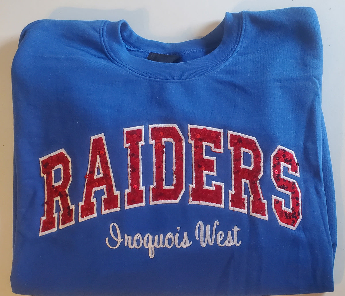 Sequin Team Mascot Sweatshirt | Custom School Name Applique Crewneck |  Game Day Pullover *