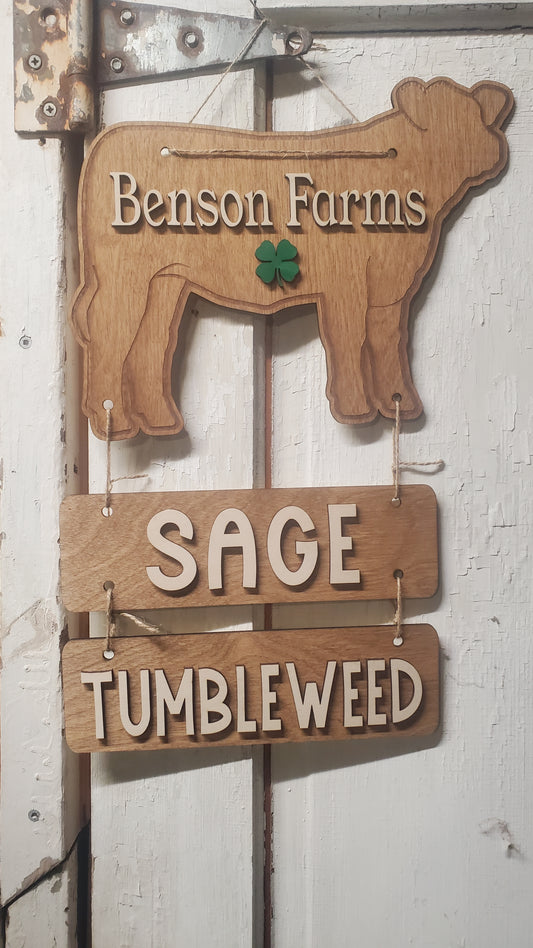 4-H Stall Sign - Show Banner - Personalized 4-H Show Sign With Name Plates