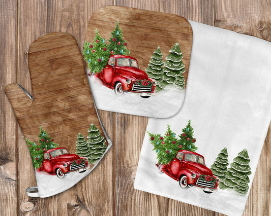 Red Truck Christmas Kitchen Set