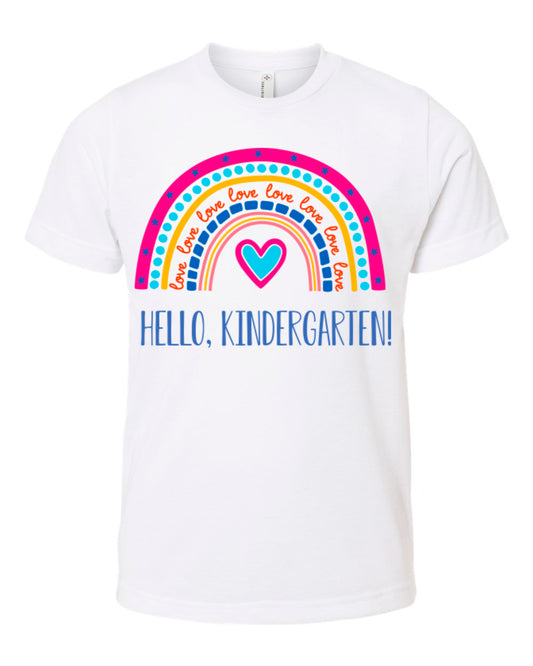 Hello Rainbow Grade Shirt K-5th Grade