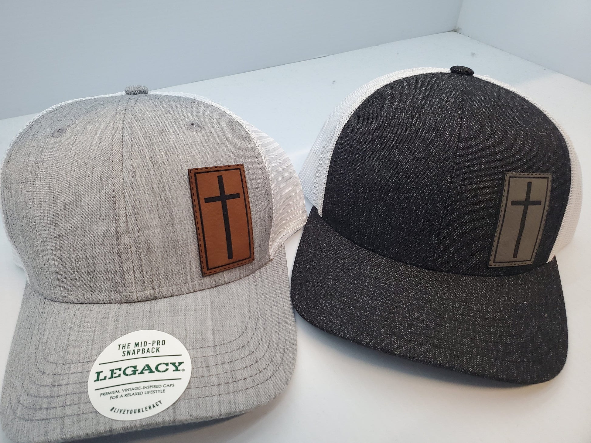 Leather Cross Patch Snapback Hat, Cross Patch, Leather Patch Hat, Custom Hat, Religious hat, Wwjd, God is Good,Custom Hat, religious apparel