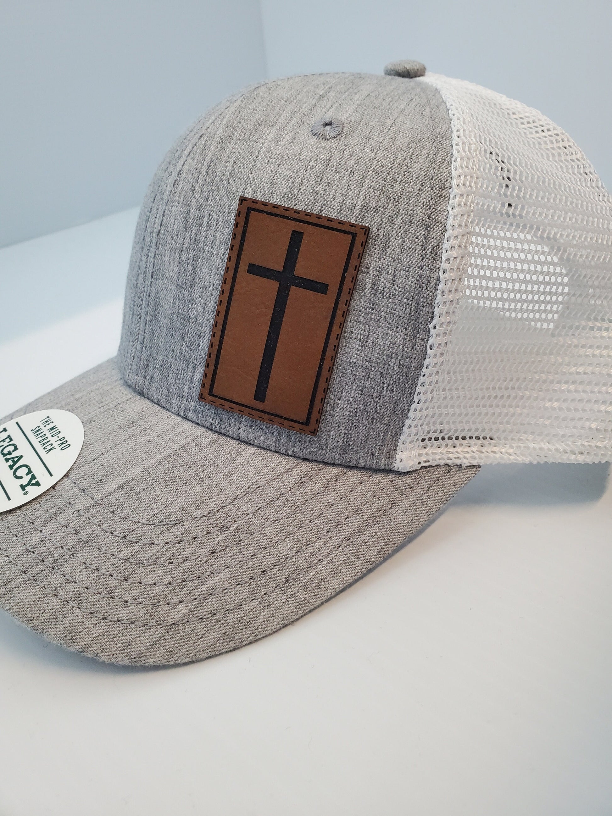 Leather Cross Patch Snapback Hat, Cross Patch, Leather Patch Hat, Custom Hat, Religious hat, Wwjd, God is Good,Custom Hat, religious apparel