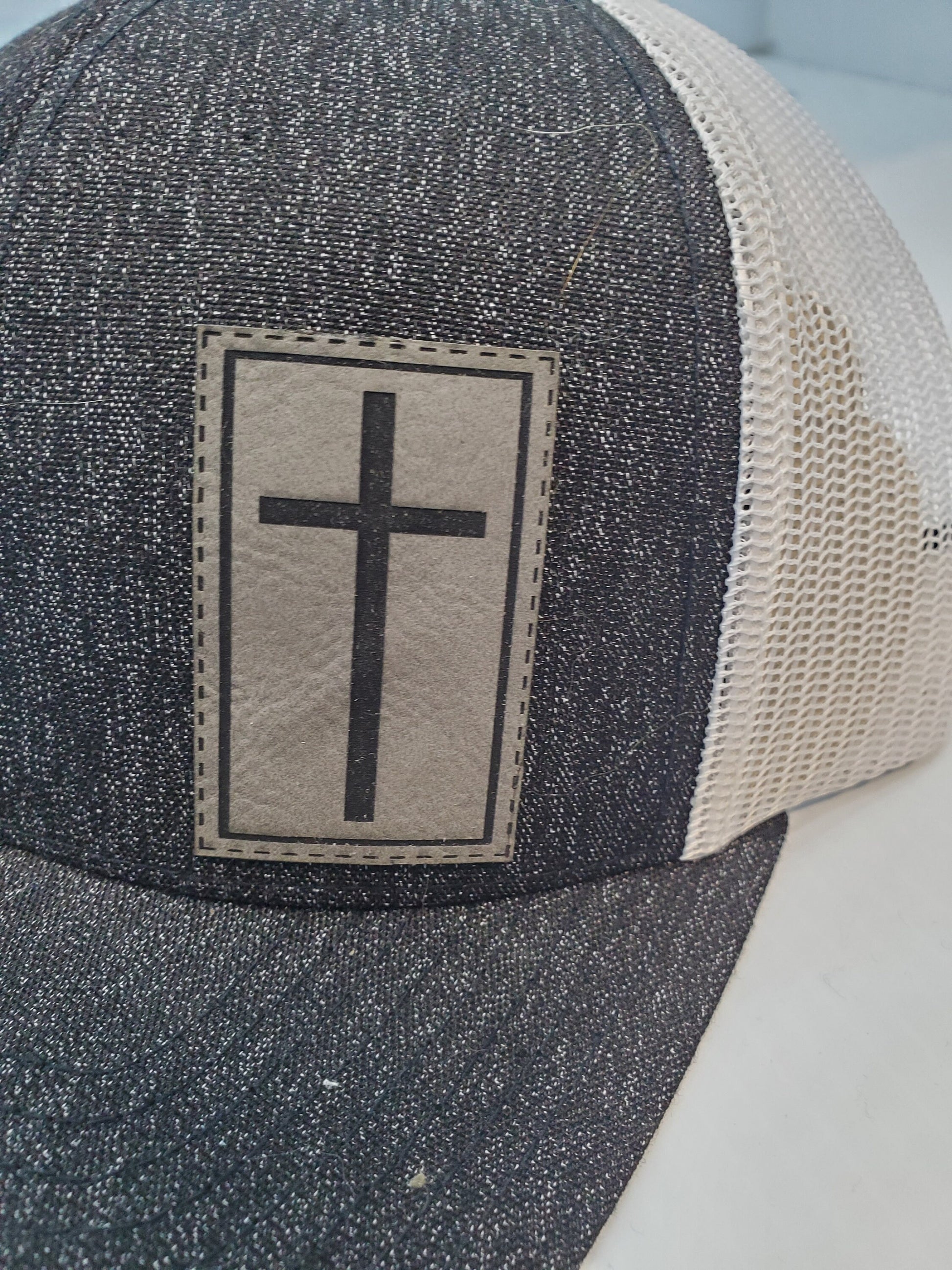 Leather Cross Patch Snapback Hat, Cross Patch, Leather Patch Hat, Custom Hat, Religious hat, Wwjd, God is Good,Custom Hat, religious apparel