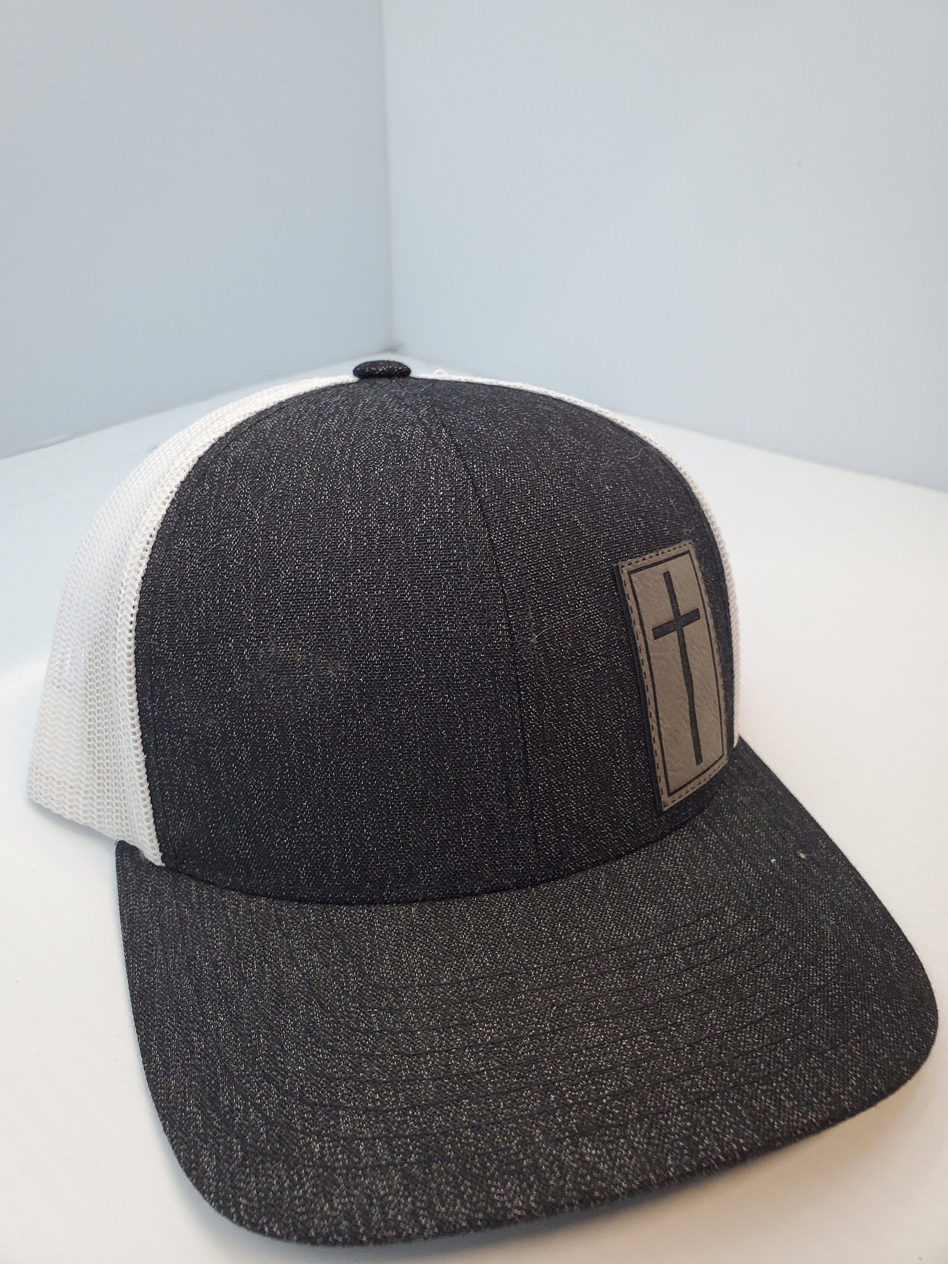 Leather Cross Patch Snapback Hat, Cross Patch, Leather Patch Hat, Custom Hat, Religious hat, Wwjd, God is Good,Custom Hat, religious apparel