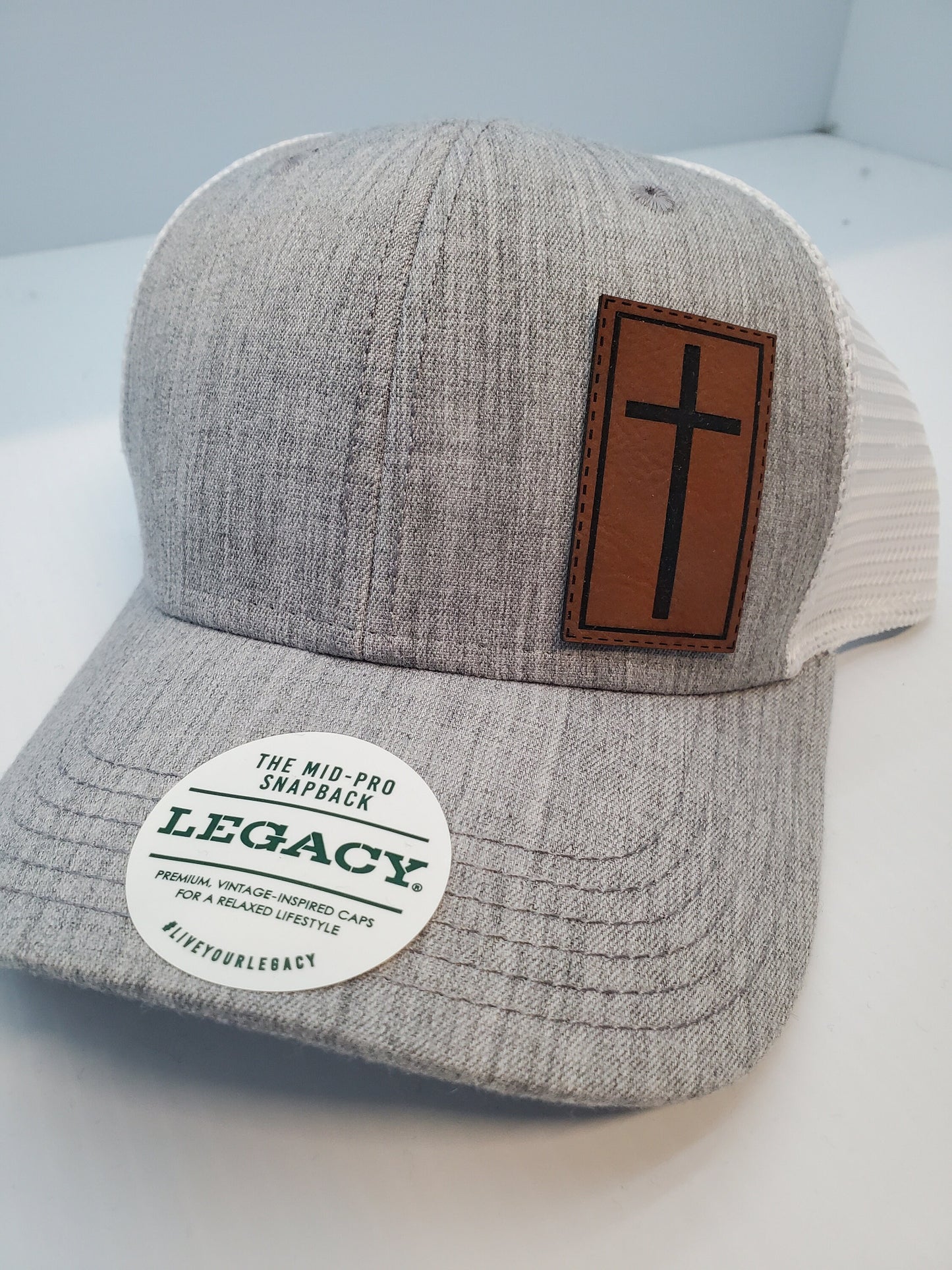 Leather Cross Patch Snapback Hat, Cross Patch, Leather Patch Hat, Custom Hat, Religious hat, Wwjd, God is Good,Custom Hat, religious apparel