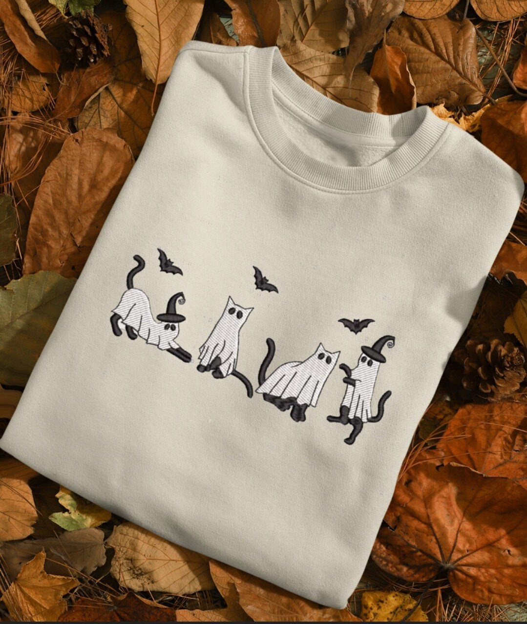 Spooky Season Cat, Ghost Cat Sweatshirt, Cute Halloween Shirt, Halloween, Spooky Season, Cat Apparel, Halloween apparel, Cat Shirt, Spooky