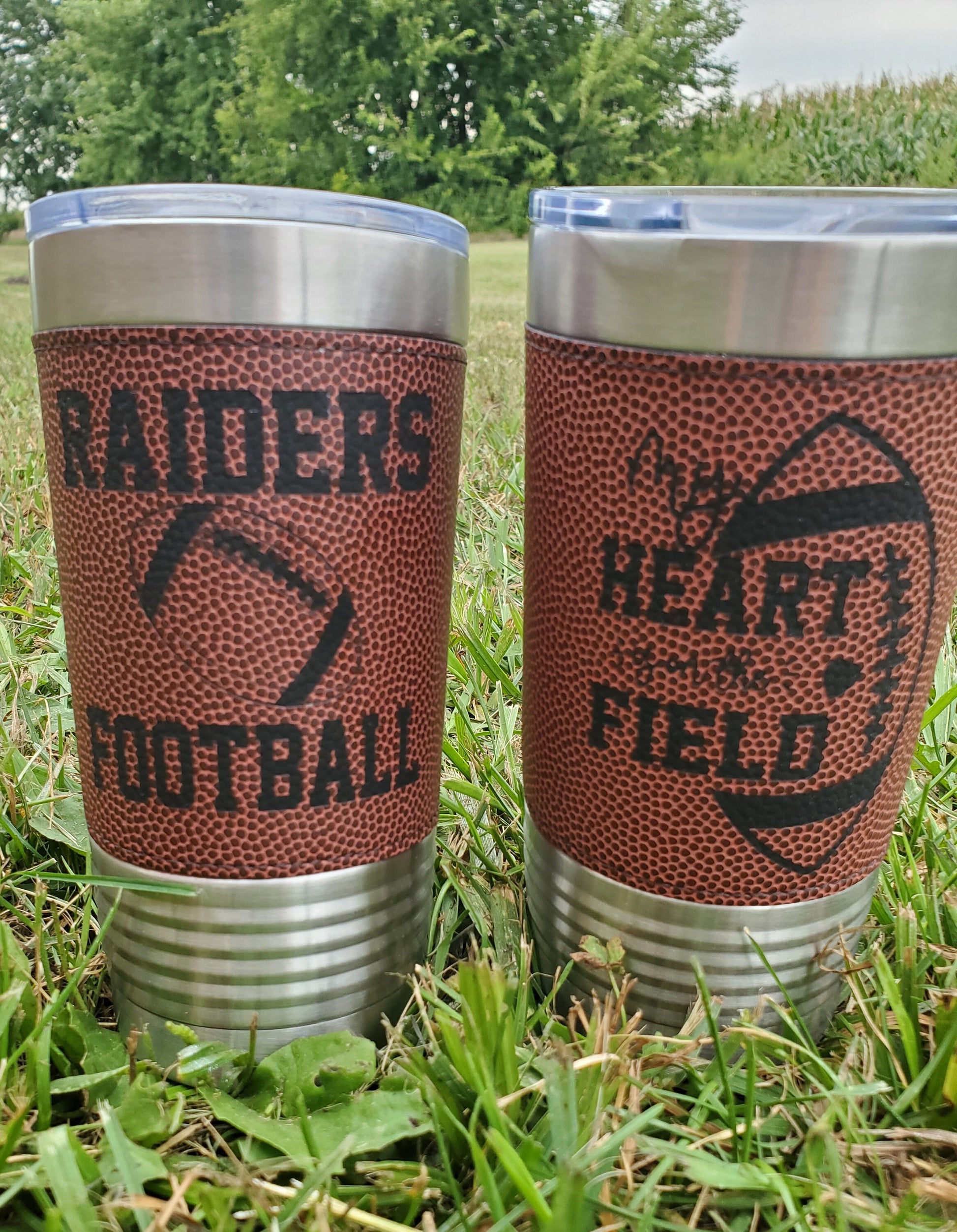 Football Tumbler, Leather Custom Tumbler, Football Mom, Personalized Tumbler, Yeti, Stanley, Football Yall, Gift for Mom, Raiders, Warriors