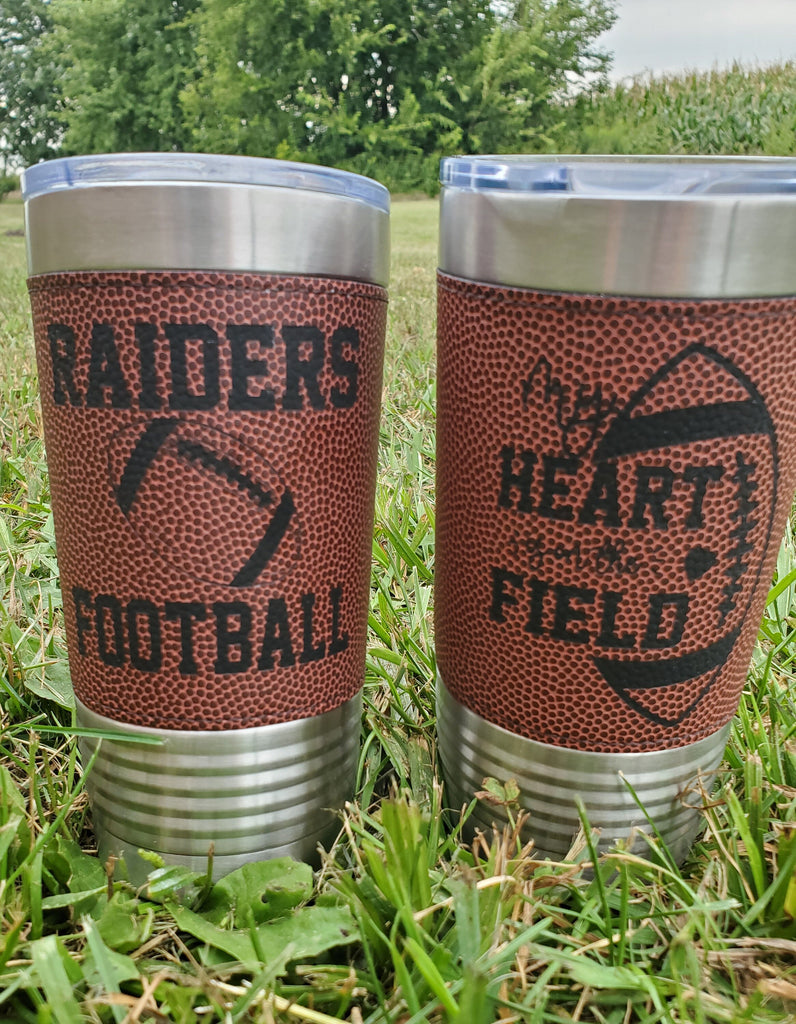 Football Tumbler, Leather Custom Tumbler, Football Mom, Personalized Tumbler, Yeti, Stanley, Football Yall, Gift for Mom, Raiders, Warriors
