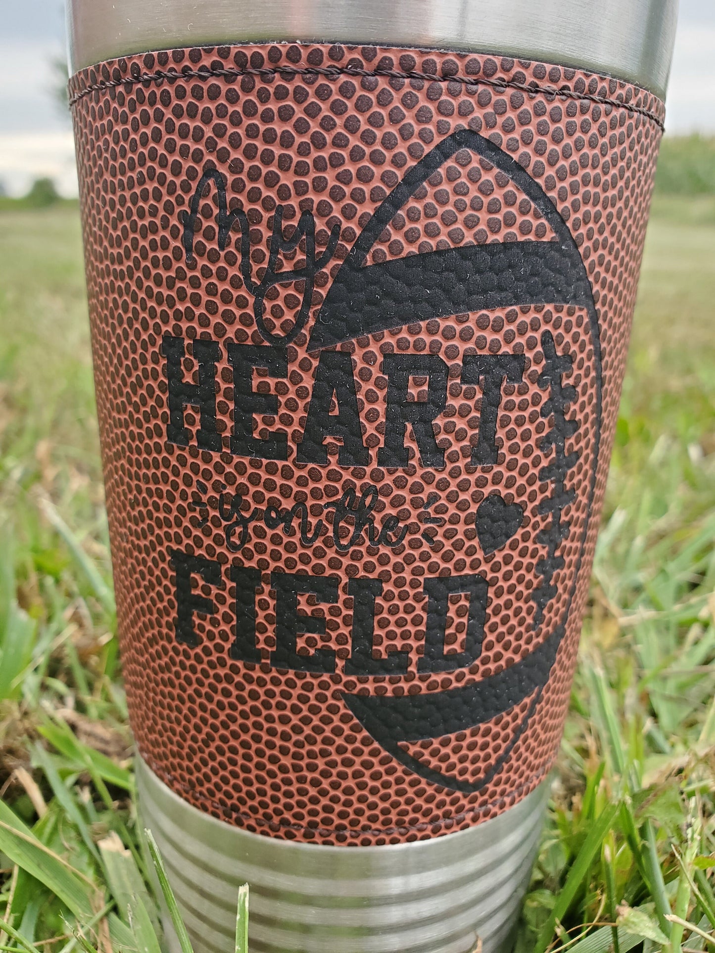 Football Tumbler, Leather Custom Tumbler, Football Mom, Personalized Tumbler, Yeti, Stanley, Football Yall, Gift for Mom, Raiders, Warriors