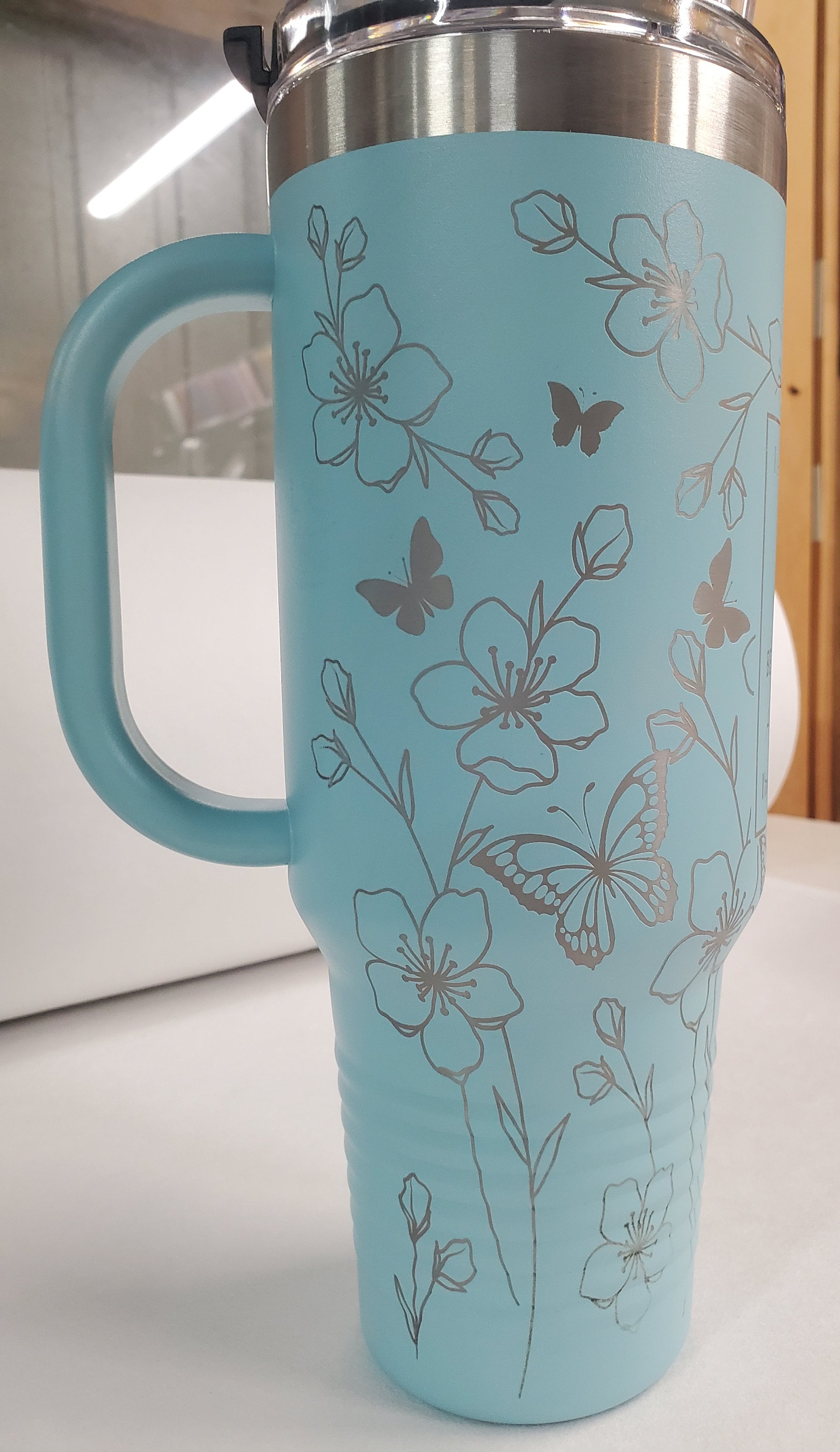 40 oz Handle tumbler, Beautifully Broken, Perfectly Imperfect, 40 oz Cup, Stanley like, Laser Engraved custom, Valentines gift, Mom gift
