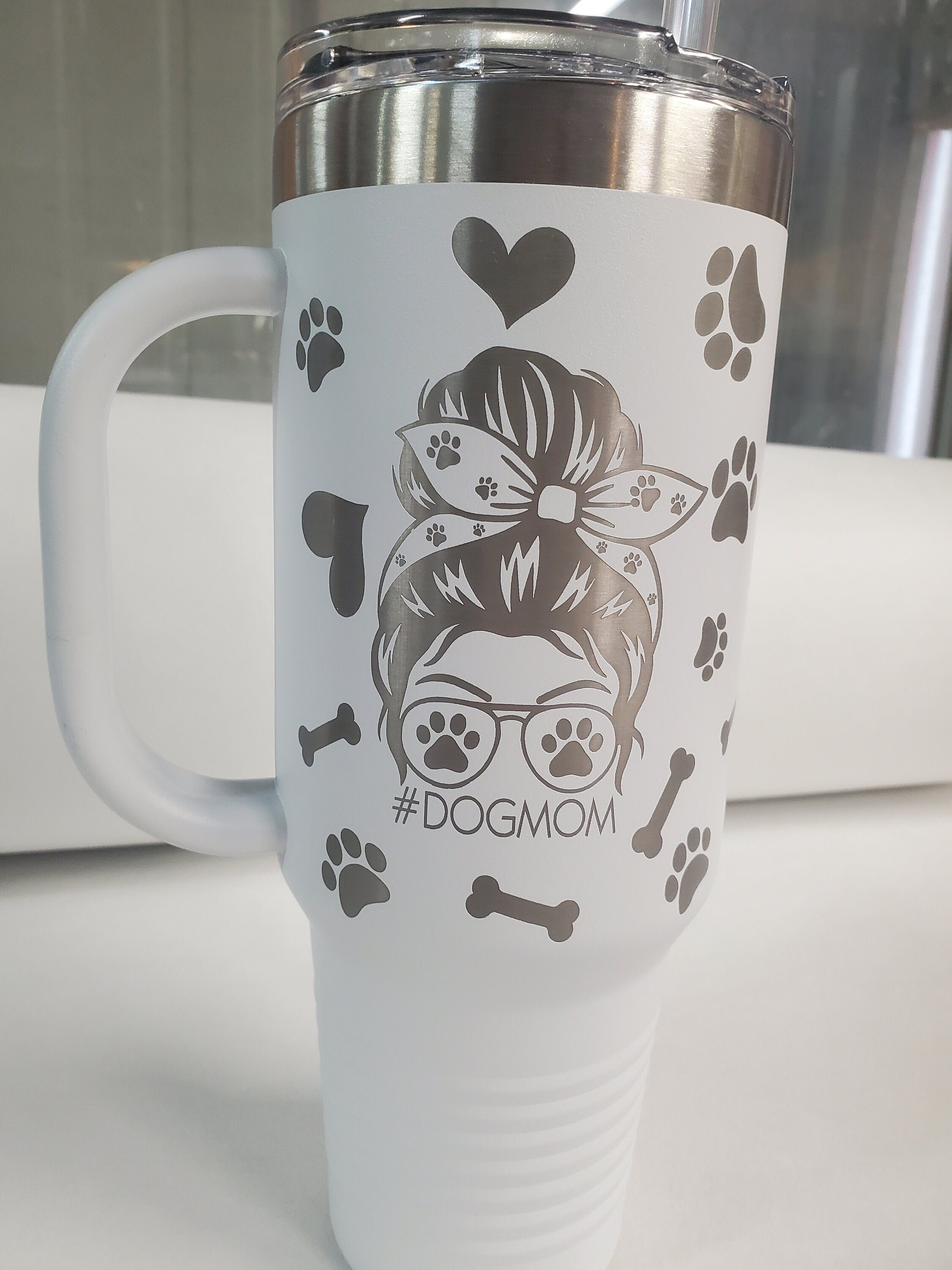 40 oz Handle tumbler, All I Need Is Coffee and my Dog, dog mom, 40 oz Cup, Laser Engraved custom, Valentines gift, mother day gift, coffee